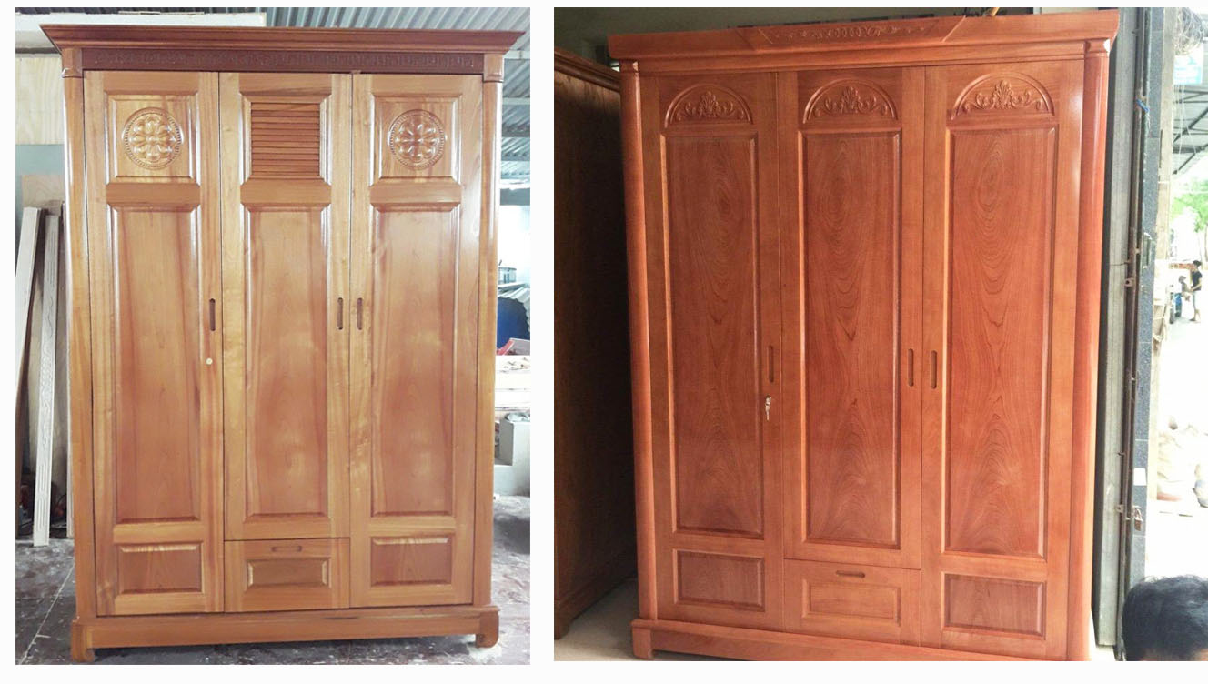 Bảng giá mẫu tủ quần áo gỗ xoan đào tự nhiên giá gốc tại xưởng