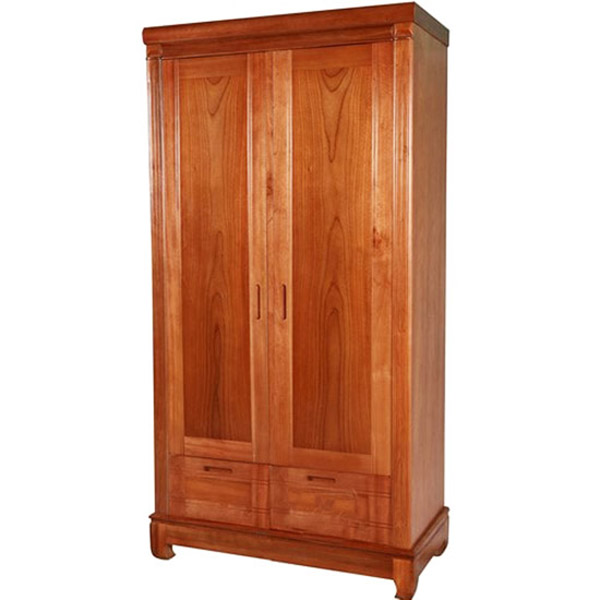 Tủ áo 2 buồng gỗ xoan đào tự nhiên