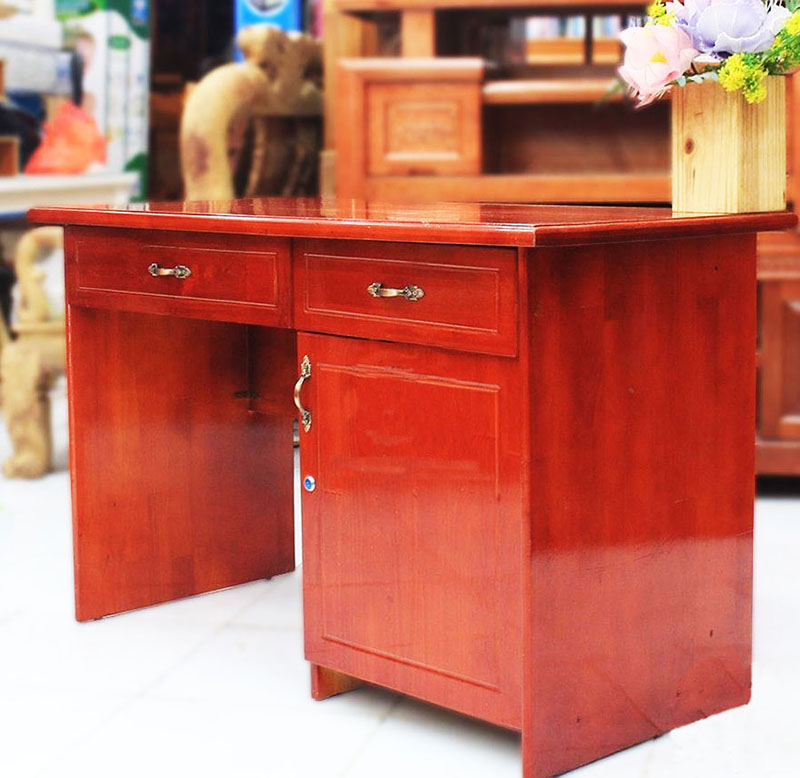 BÀN LÀM VIỆC GIÁM ĐỐC GỖ THÔNG GHÉP 1M MÀU NÂU TRẦM