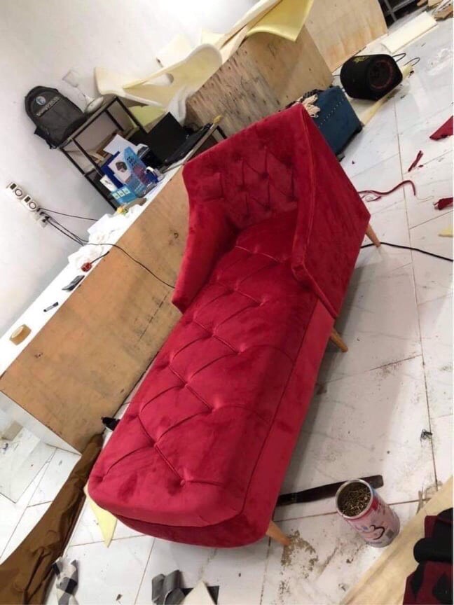 Ghế chờ kt 1m8x 60 - chất liệu nỉ nhung hàn quốc - mút việt nhật