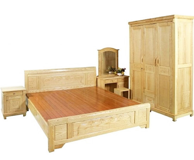 Combo Bộ phòng ngủ 4 món gỗ sồi nga nhập khẩu