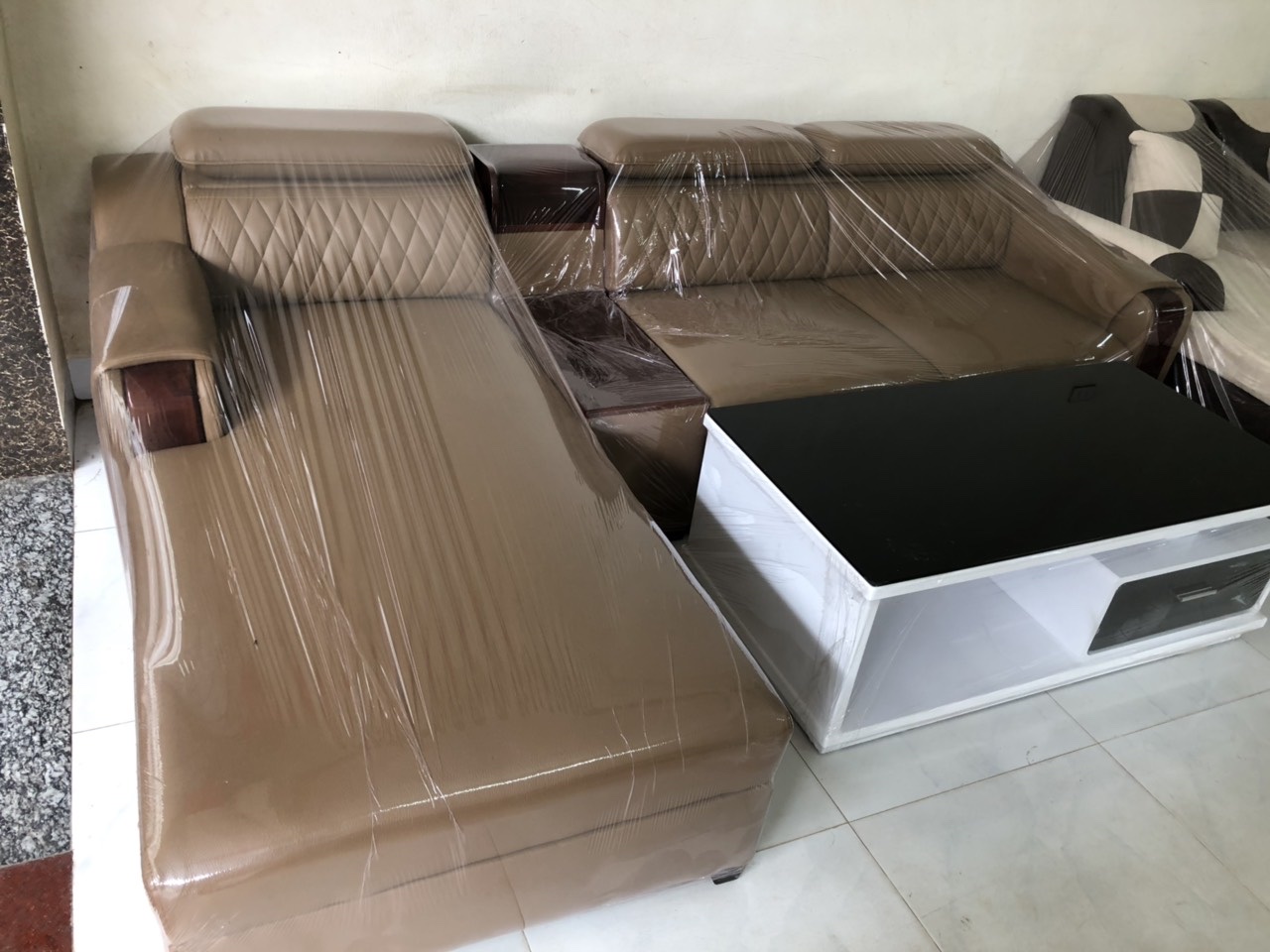 Sofa Da Tựa Trám