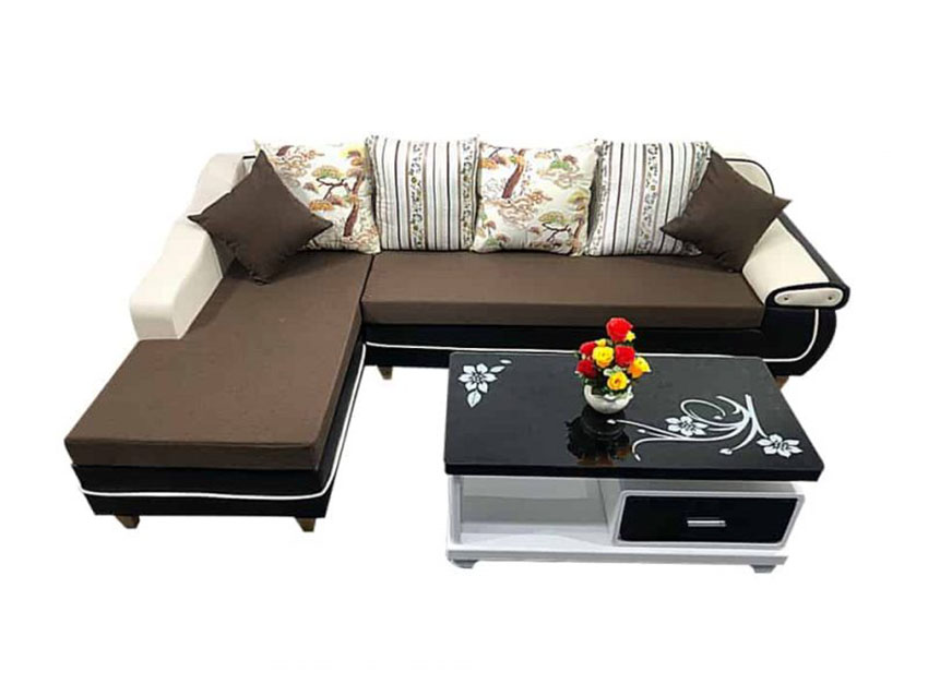 Sofa Phòng Khách Chữ L Màu Nâu