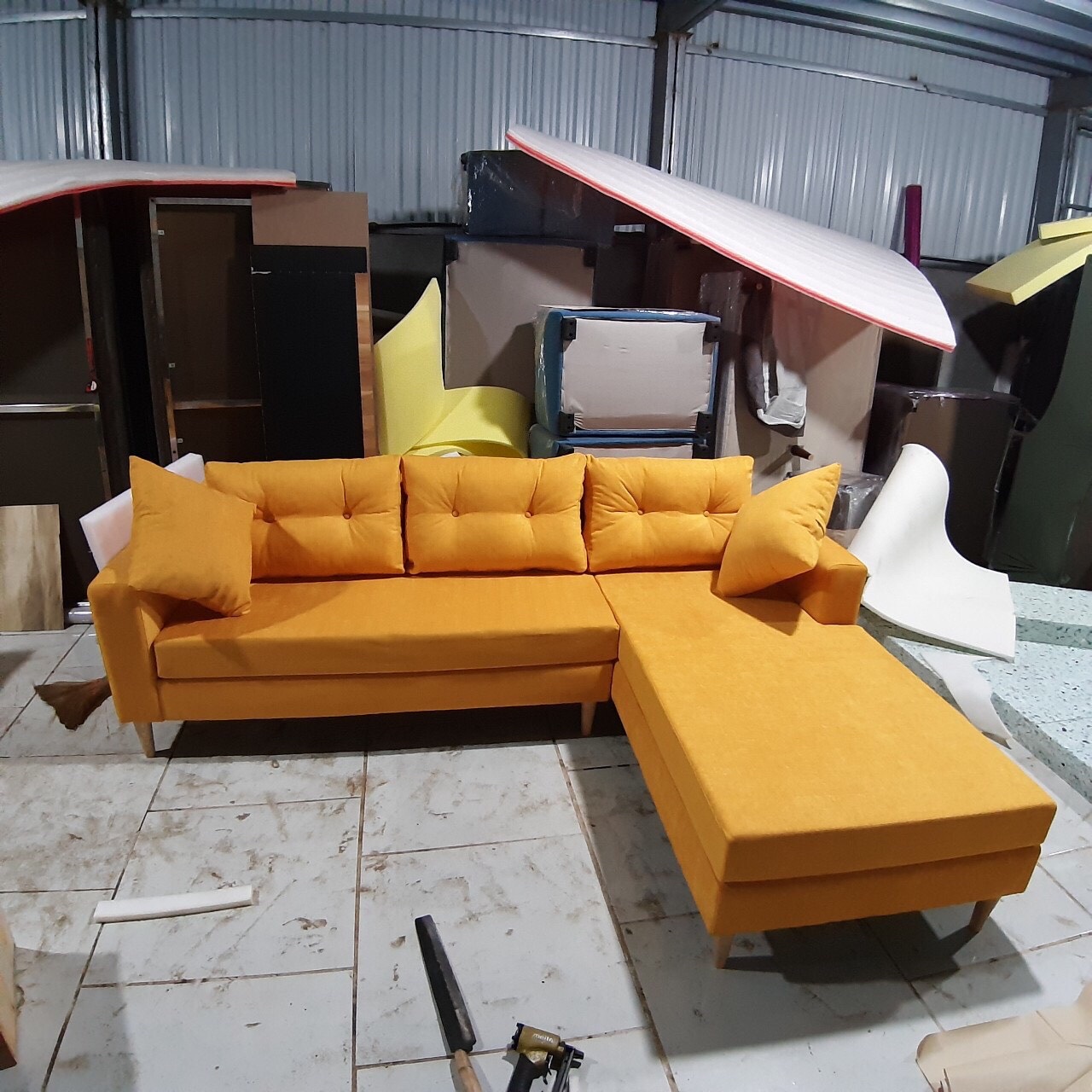 Sofa Nỉ Chữ L Phòng Khách 100
