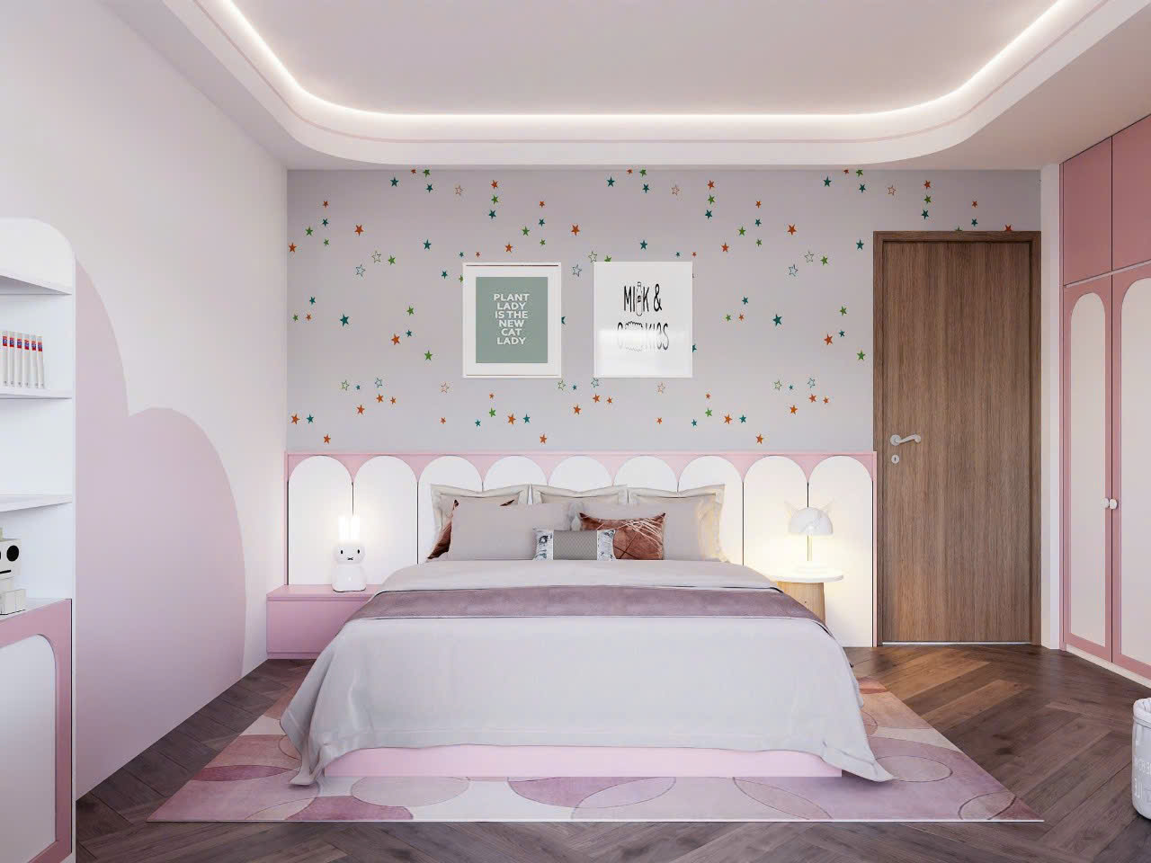 Dự án thiết kế thi công nội thất phòng ngủ bé gái Vinhome metropolis